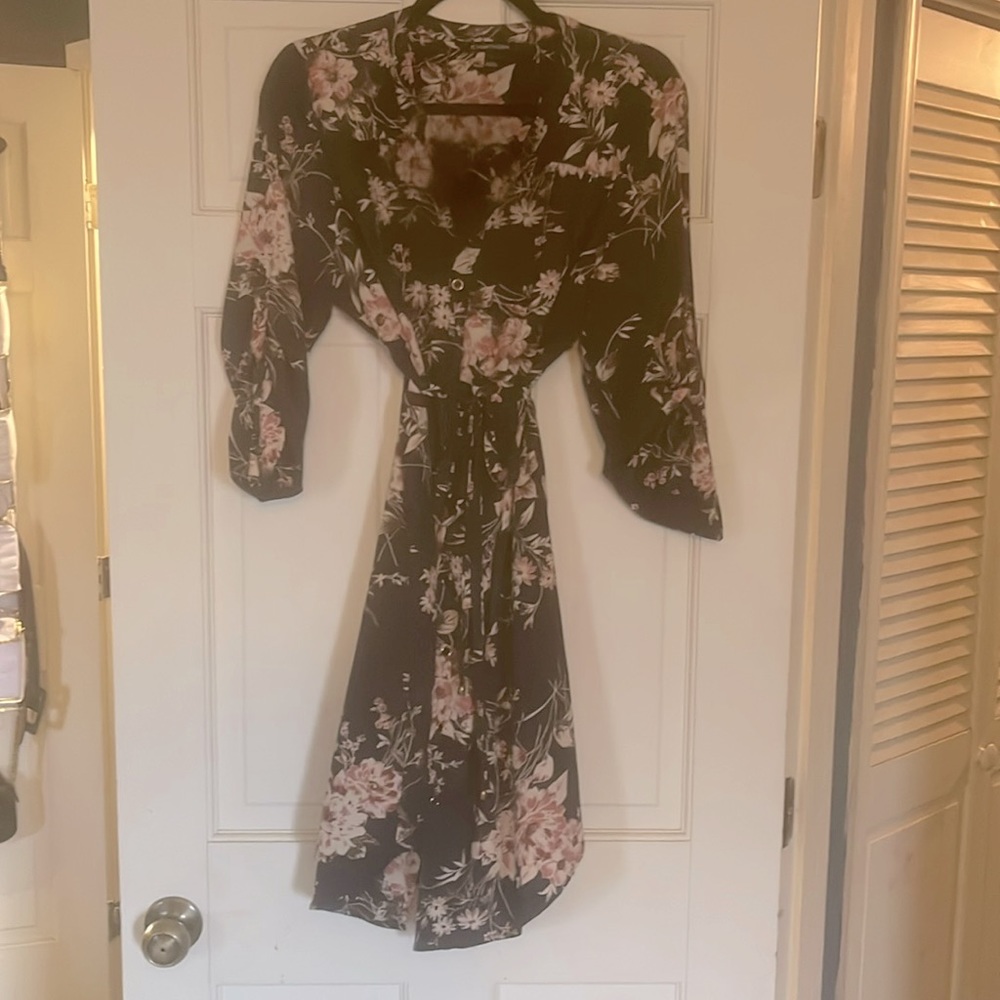Floral shirt dress